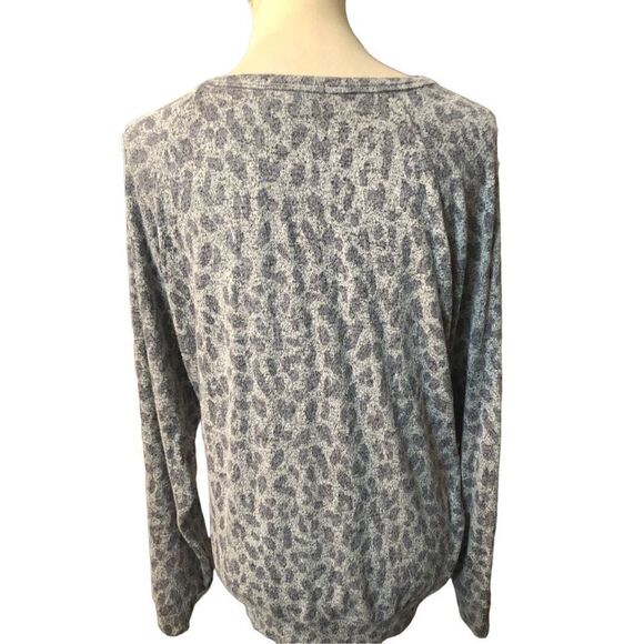 Buffalo David Britton gray pullover leopard print sweater Size L - Picture 8 of 14